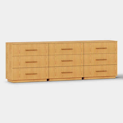 Holt 95" Oak 9-Drawer Chest(Set of 3)
