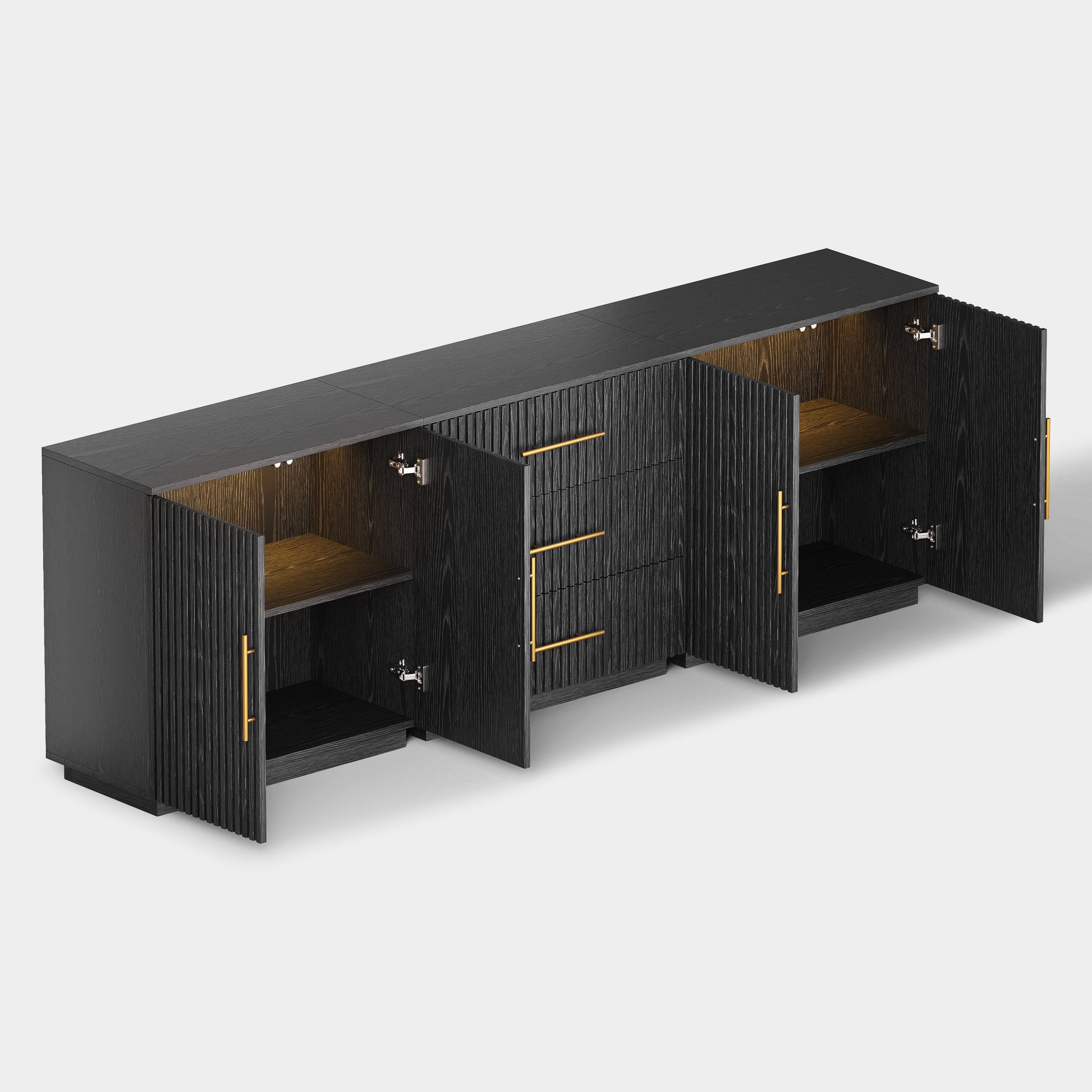 Holt Oak Modular Media Console (Set of 3)