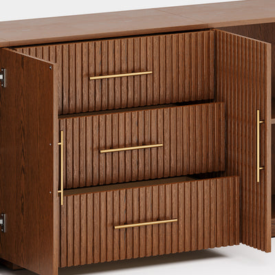 Holt Oak Modular Media Console (Set of 3)