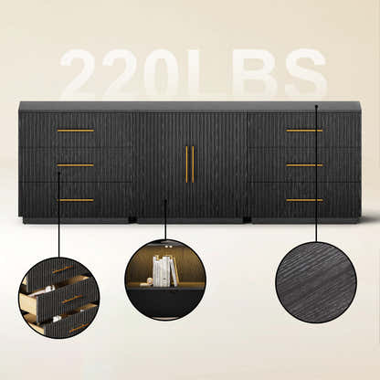 Holt Oak Modular Media Console (Set of 3)