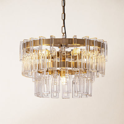 Catenzia Crystal Tiered Round Chandelier 19"D