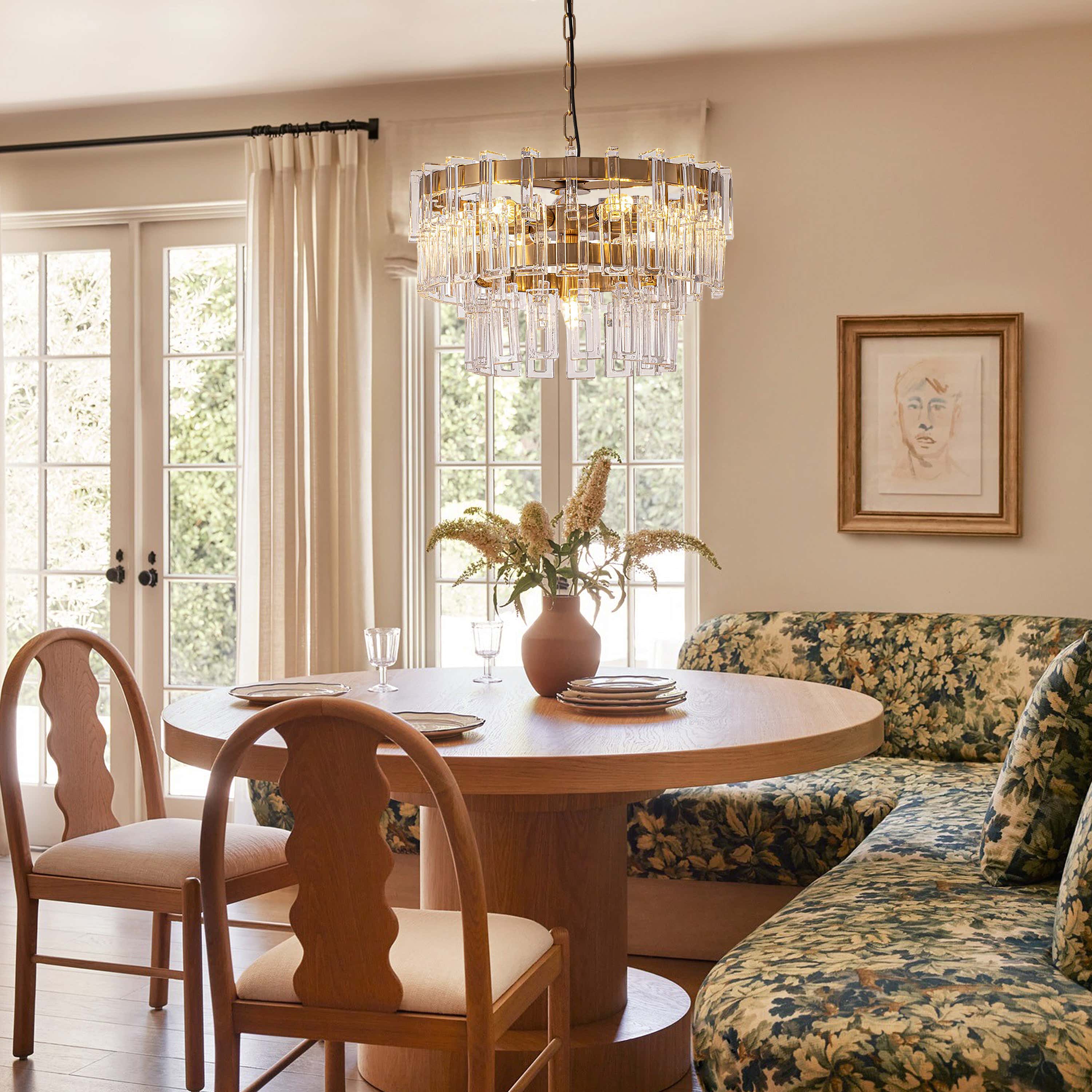 Catenzia Crystal Tiered Round Chandelier 19"D