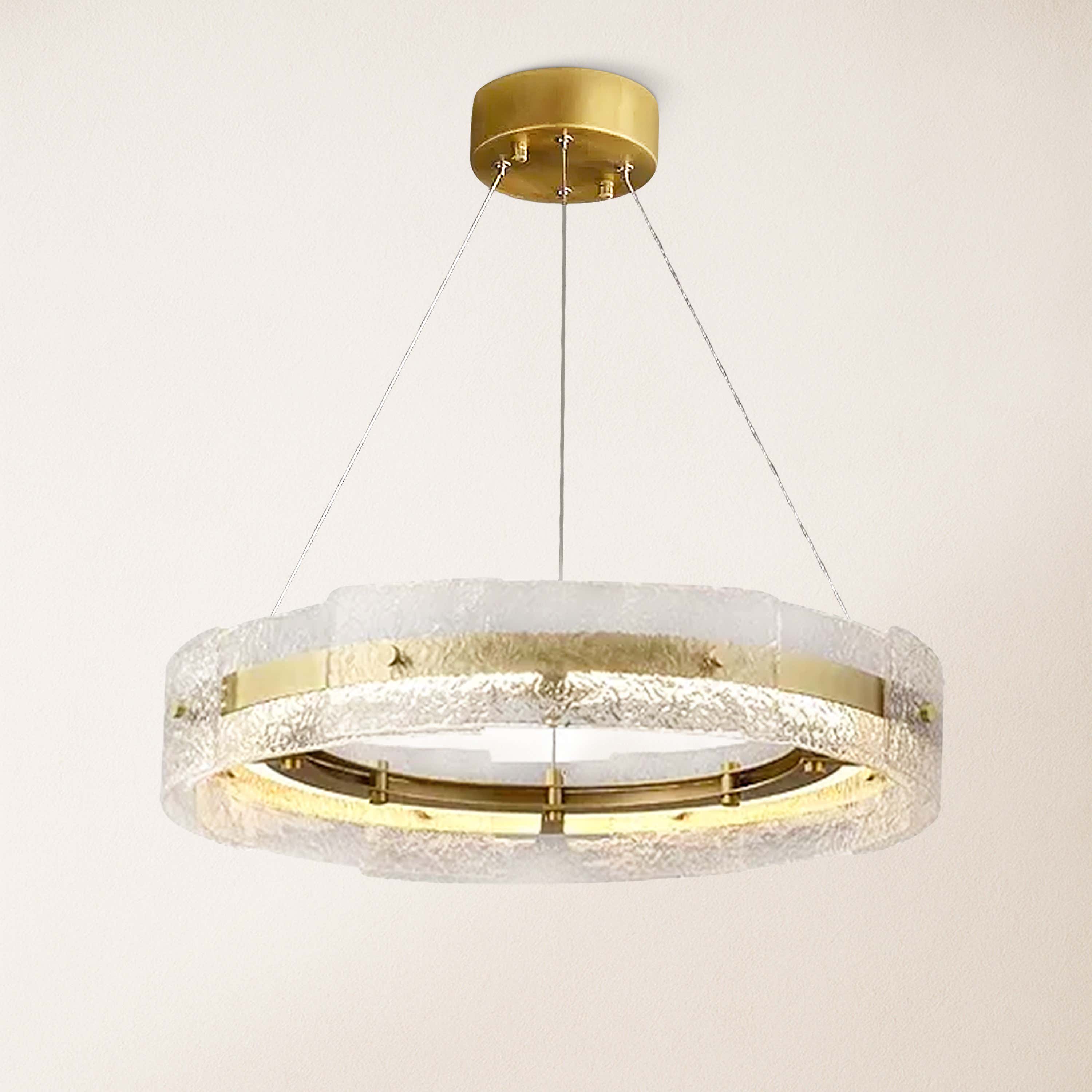 Glaciara Glass Round Chandelier 24"D