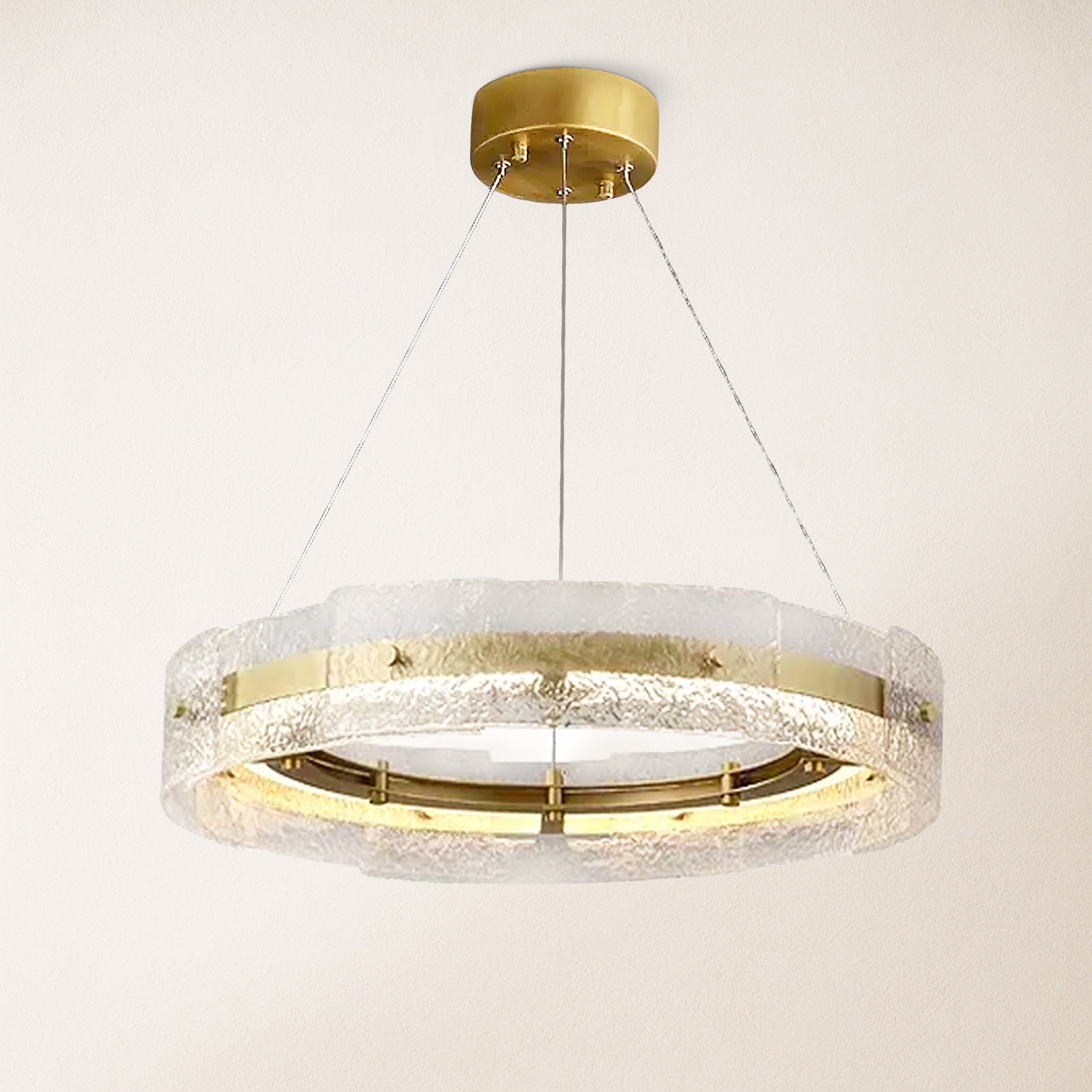 Glaciara Glass Round Chandelier 24"D