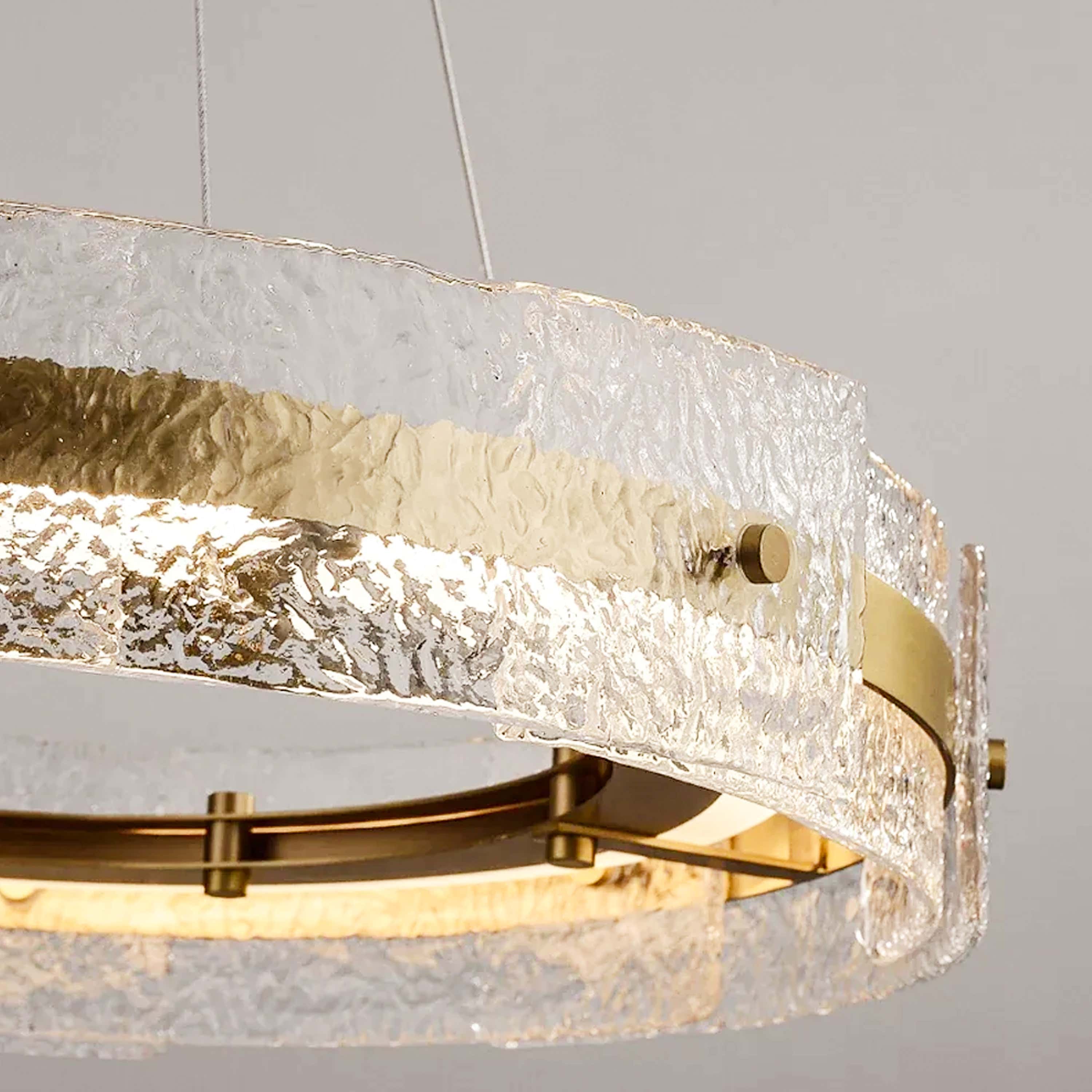 Glaciara Glass Round Chandelier 24"D