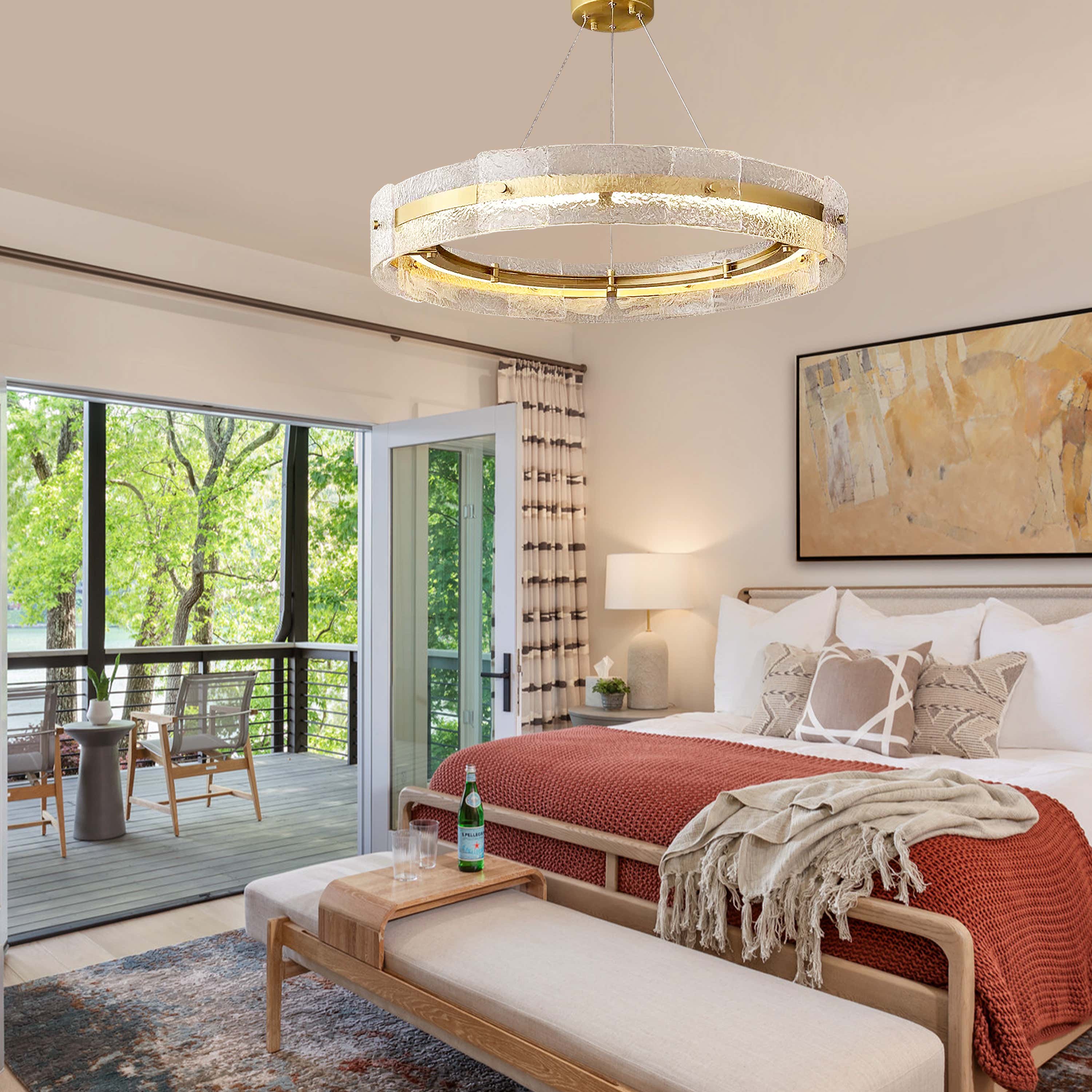 Glaciara Glass Round Chandelier 32"D