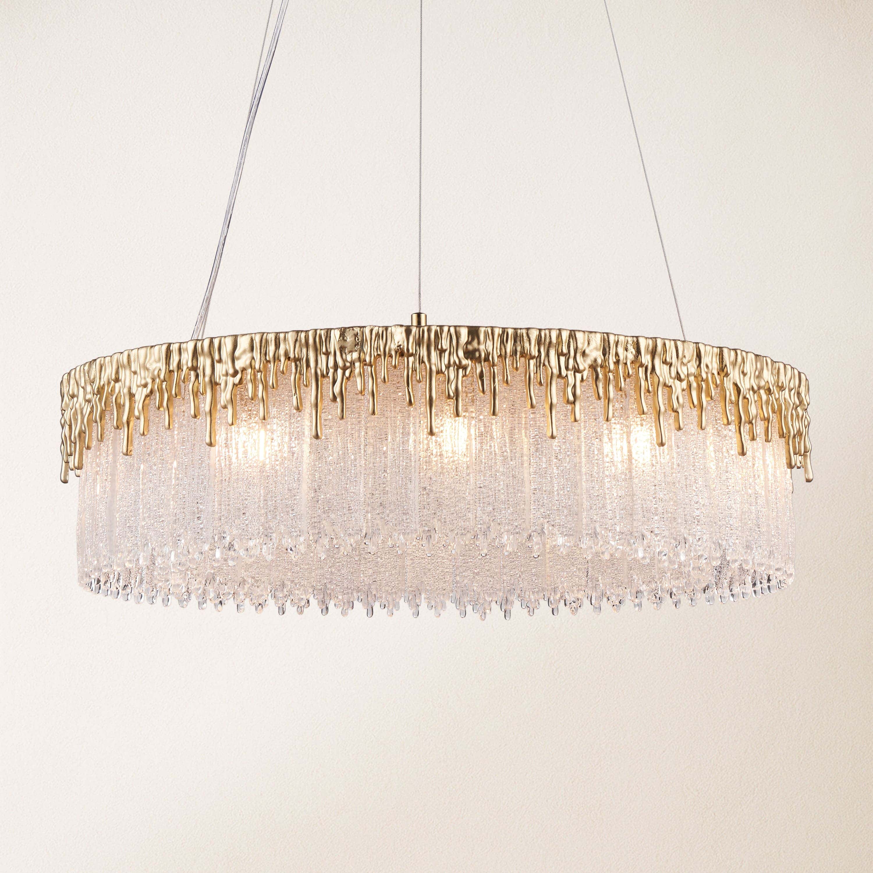 Rheo Crystal Glass Round Chandelier 24"D