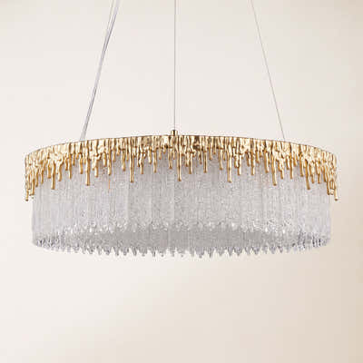 Rieo Crystal Glass Round Chandelier 24"D