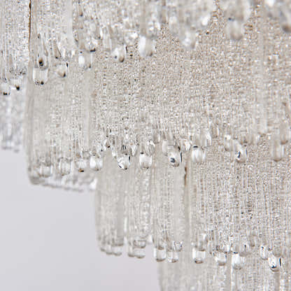 Rheo Tiered Crystal Glass Round Chandelier 36"D