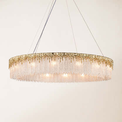 Rheo Crystal Glass Round Chandelier 40"D