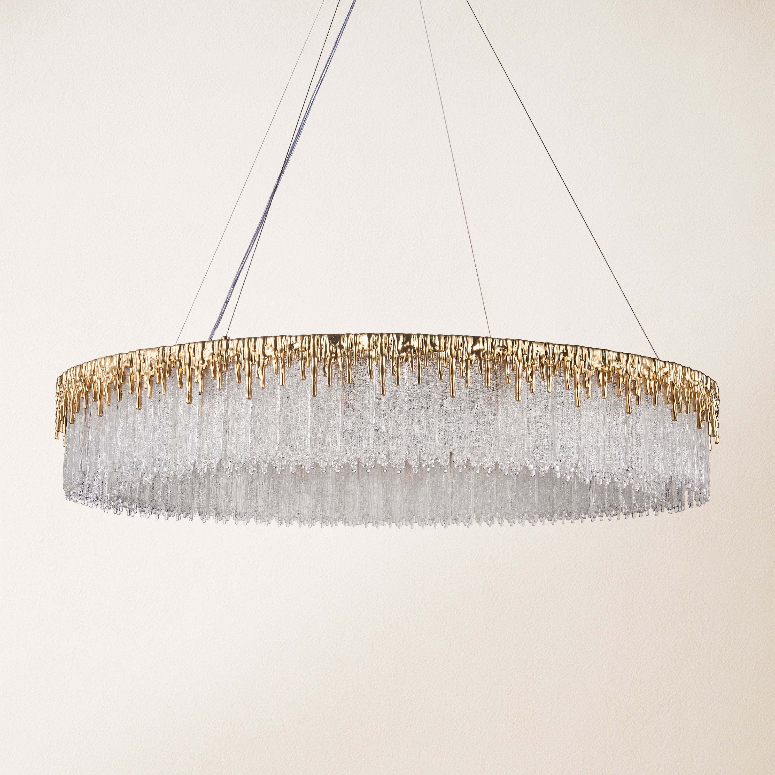 Rheo Crystal Glass Round Chandelier 40"D