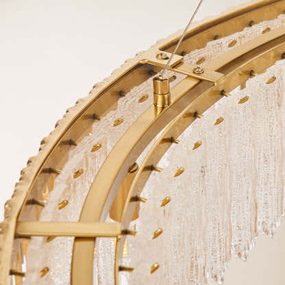 Rheo Crystal Glass Round Chandelier 40"D