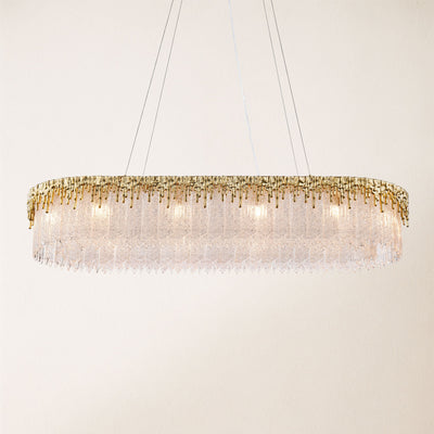 Rieo Crystal Glass Rectangular Chandelier 40"W