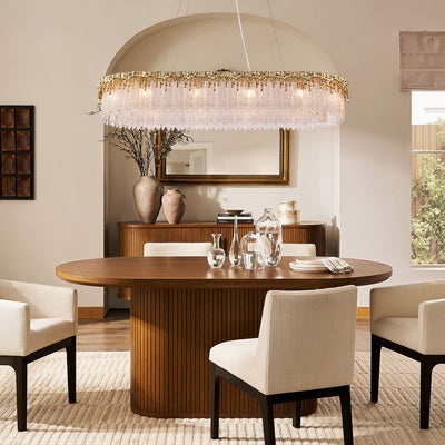 Rieo Crystal Glass Rectangular Chandelier 40"W