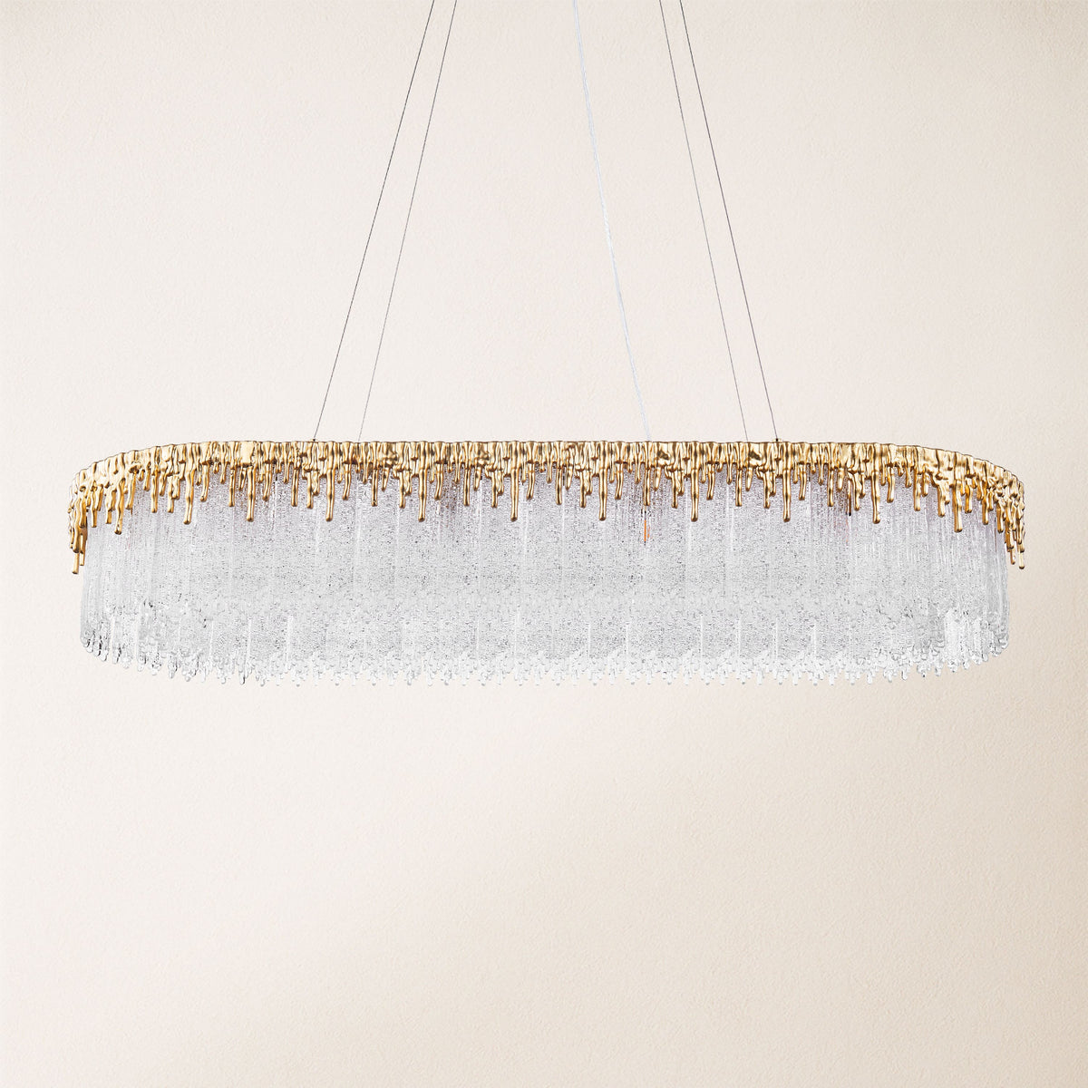 Rieo Crystal Glass Rectangular Chandelier 40"W