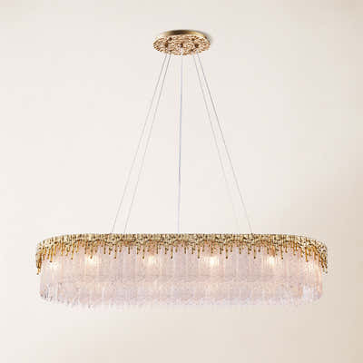 Rieo Crystal Glass Rectangular Chandelier 40"W
