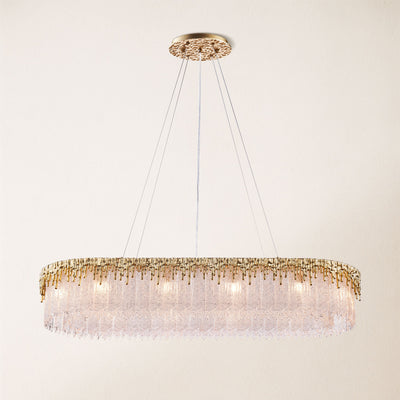 Rieo Crystal Glass Rectangular Chandelier 40"W