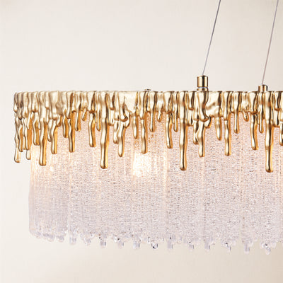 Rieo Crystal Glass Rectangular Chandelier 40"W