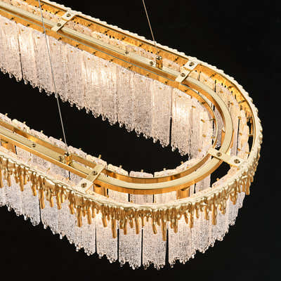 Rieo Crystal Glass Rectangular Chandelier 40"W