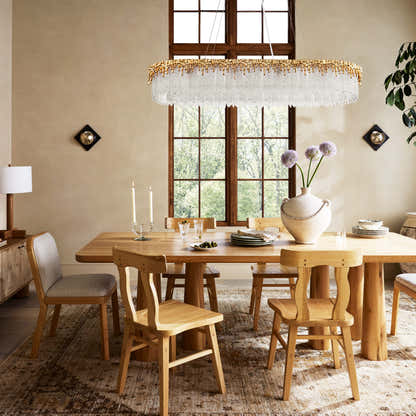 Rheo Crystal Glass Rectangular Chandelier 40"W