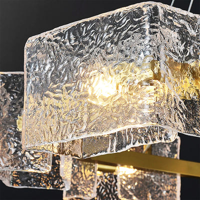 Vitreolith Glass Geometric Ring Chandelier 29"W