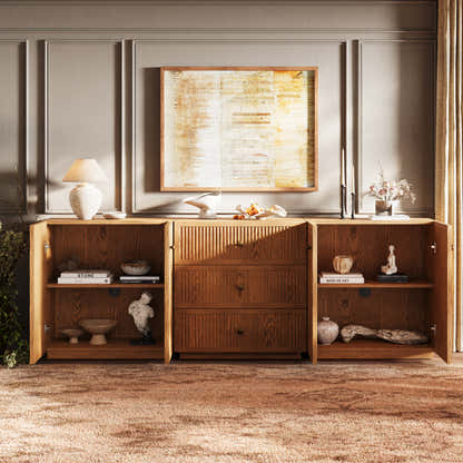 Avery Oak Modular Sideboard 90"W