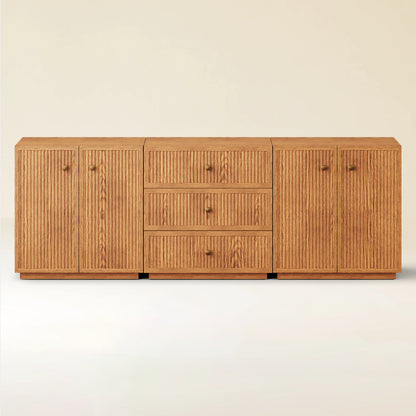 Avery Oak 3-Drawer Sideboard 90"W