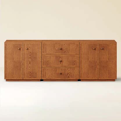 Avery Oak 3-Drawer Media Console 90"W