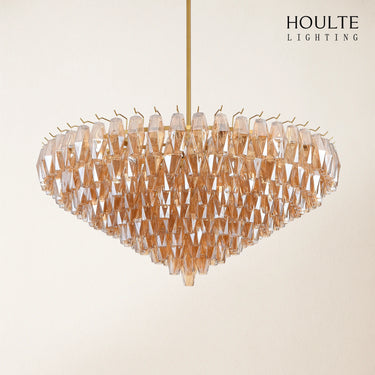 Celestial Drop Round Crystal Glass Chandelier 48''D