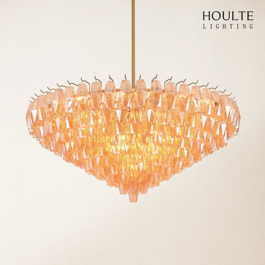 Celestial Drop Round Crystal Glass Chandelier 48''D