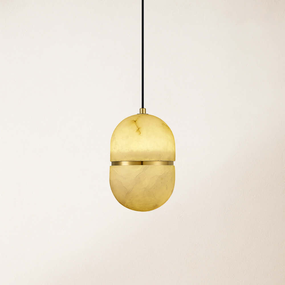 Hecate Alabaster Modern Pendant 5.5''D