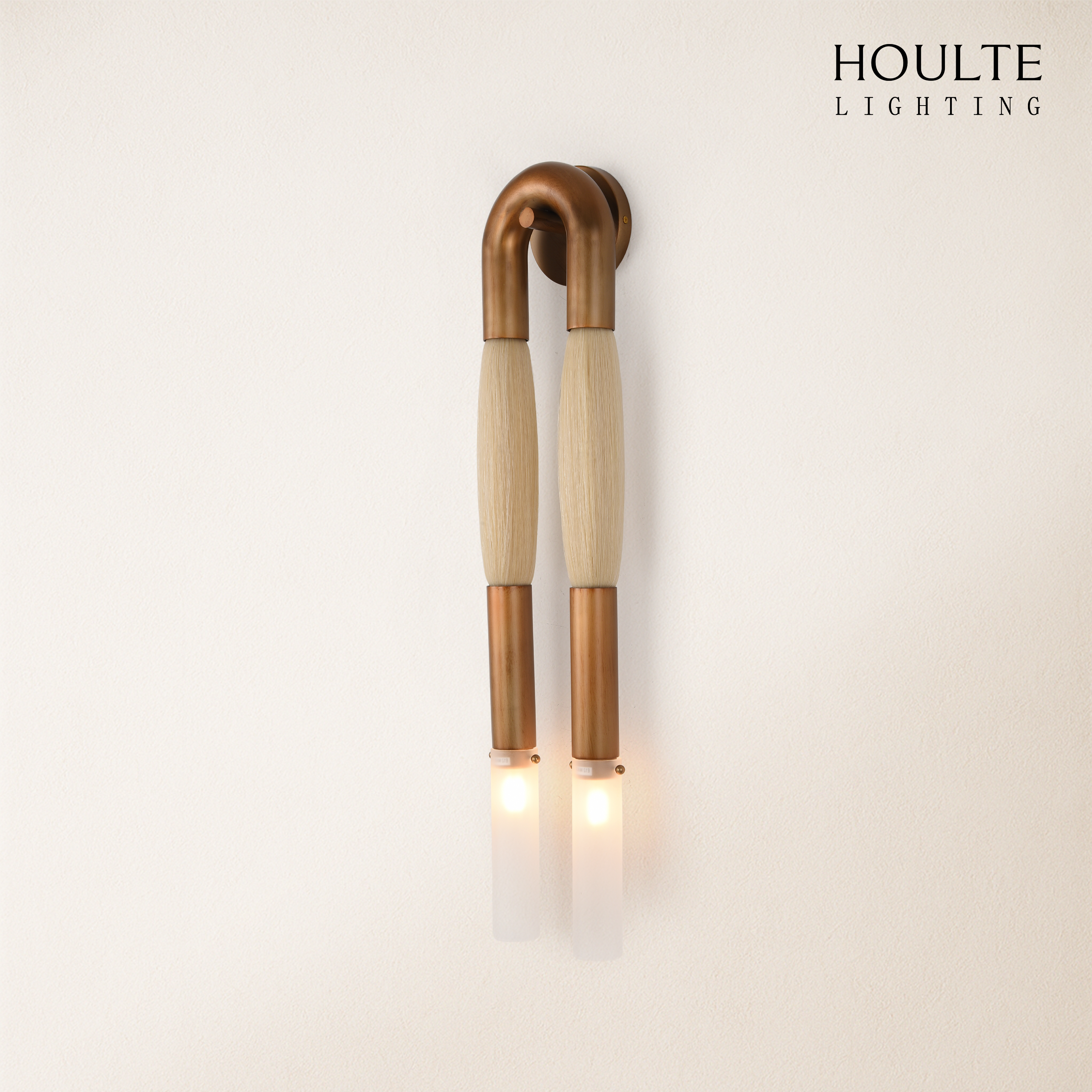 Horsehair Solid Brass Wall Sconce 30''H