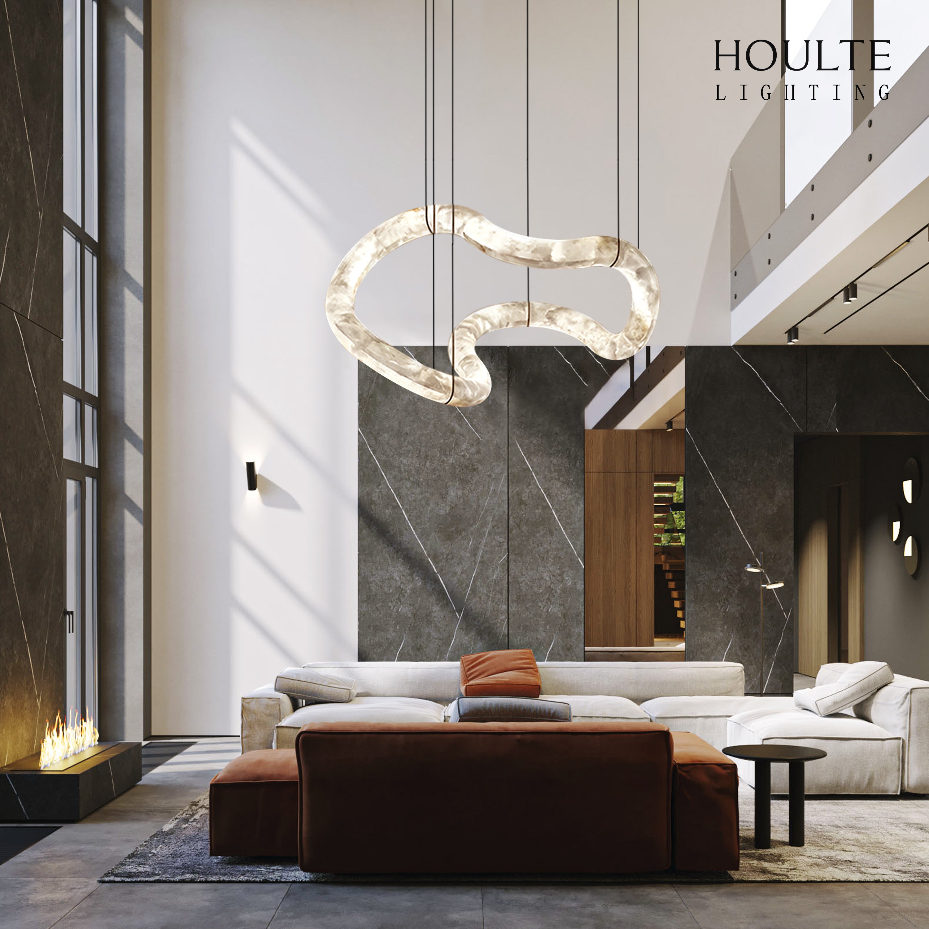 Infinity Symmetrical Alabaster Chandelier 55.5"