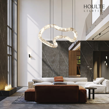 Infinity Symmetrical Alabaster Chandelier 55.5"