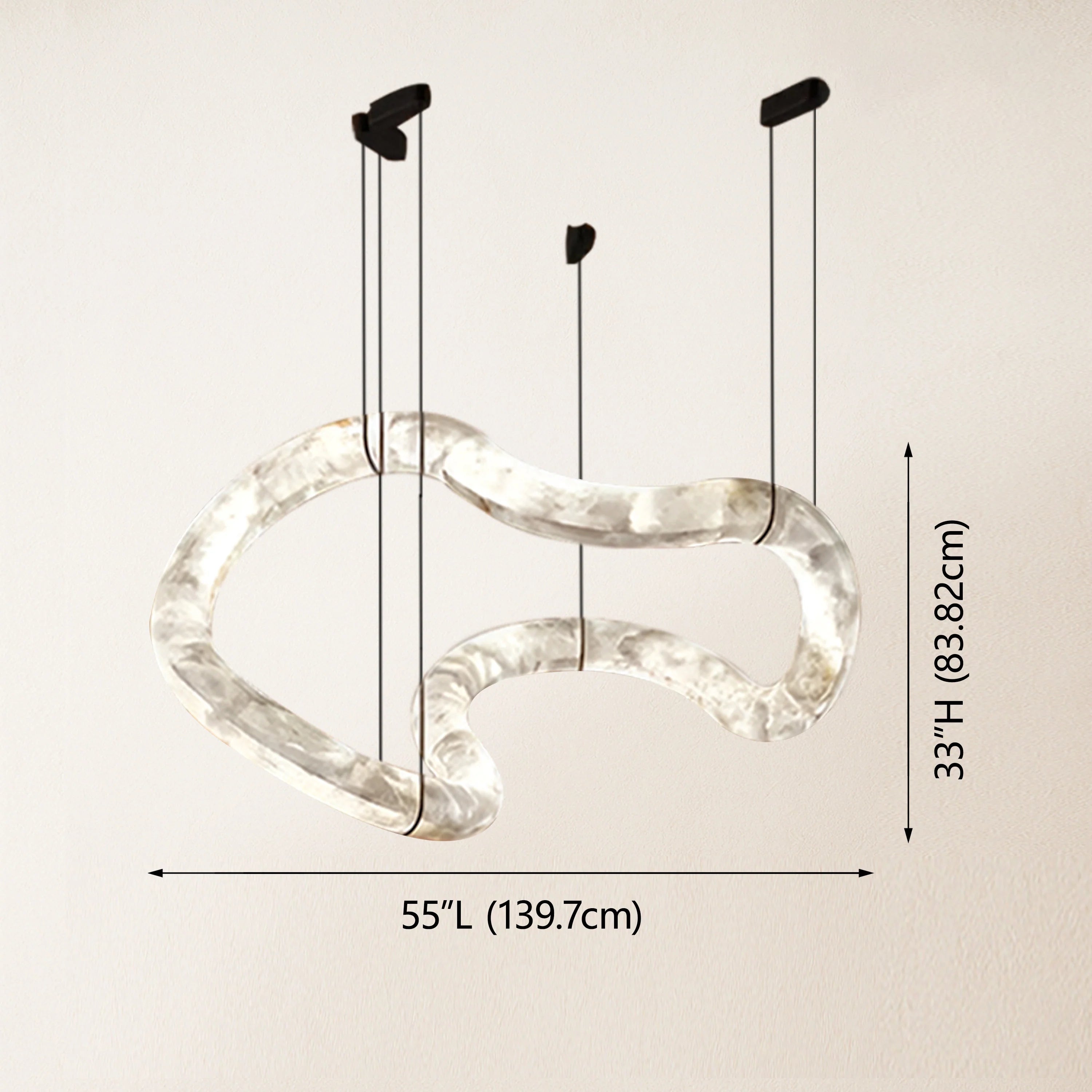 Infinity Symmetrical Alabaster Chandelier 55.5"