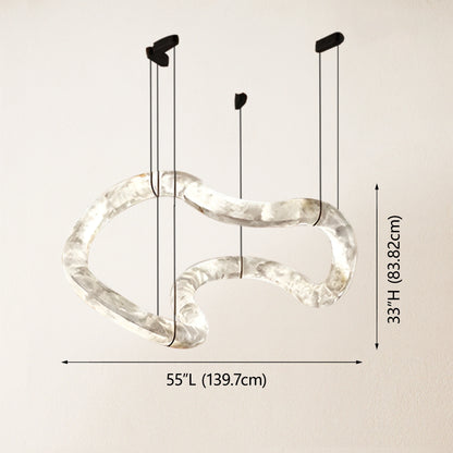 Infinity Symmetrical Alabaster Chandelier 55.5"