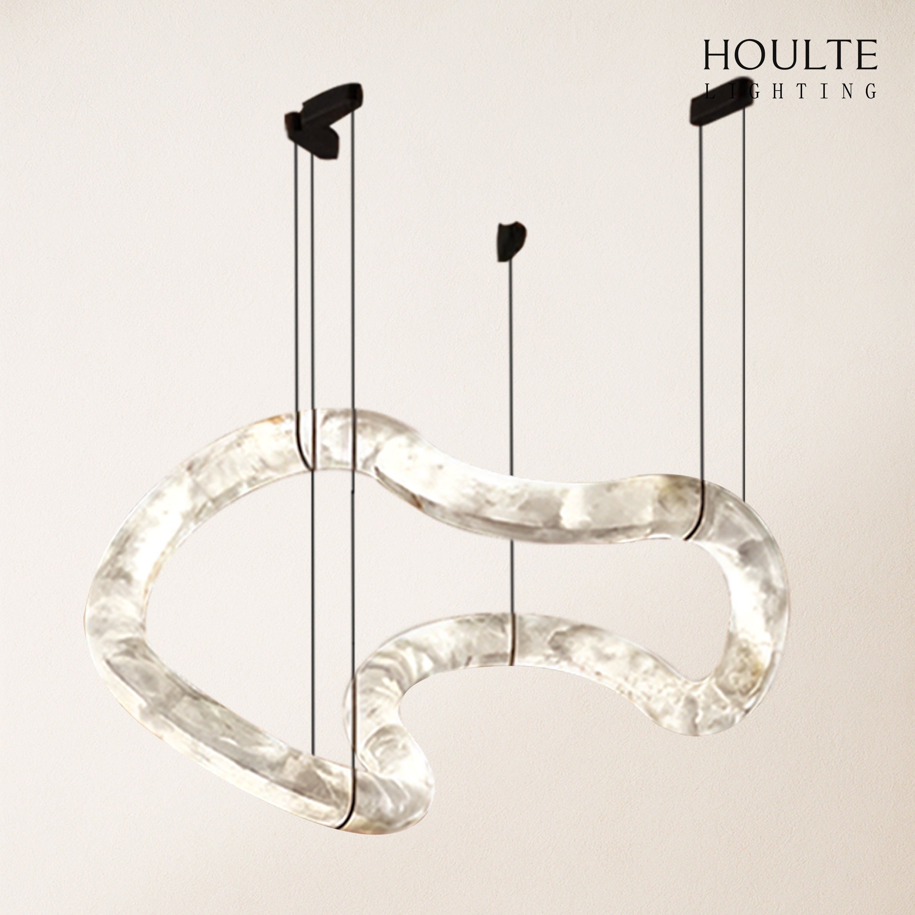 Infinity Symmetrical Alabaster Chandelier 55.5"