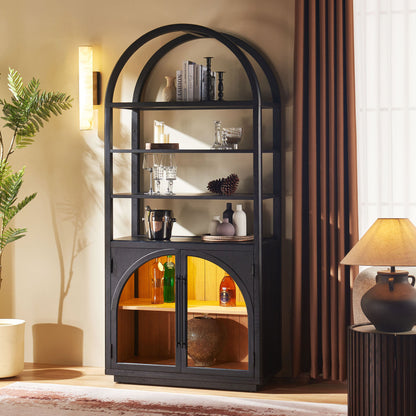 Alvar Arched Bookcase with Cabinet