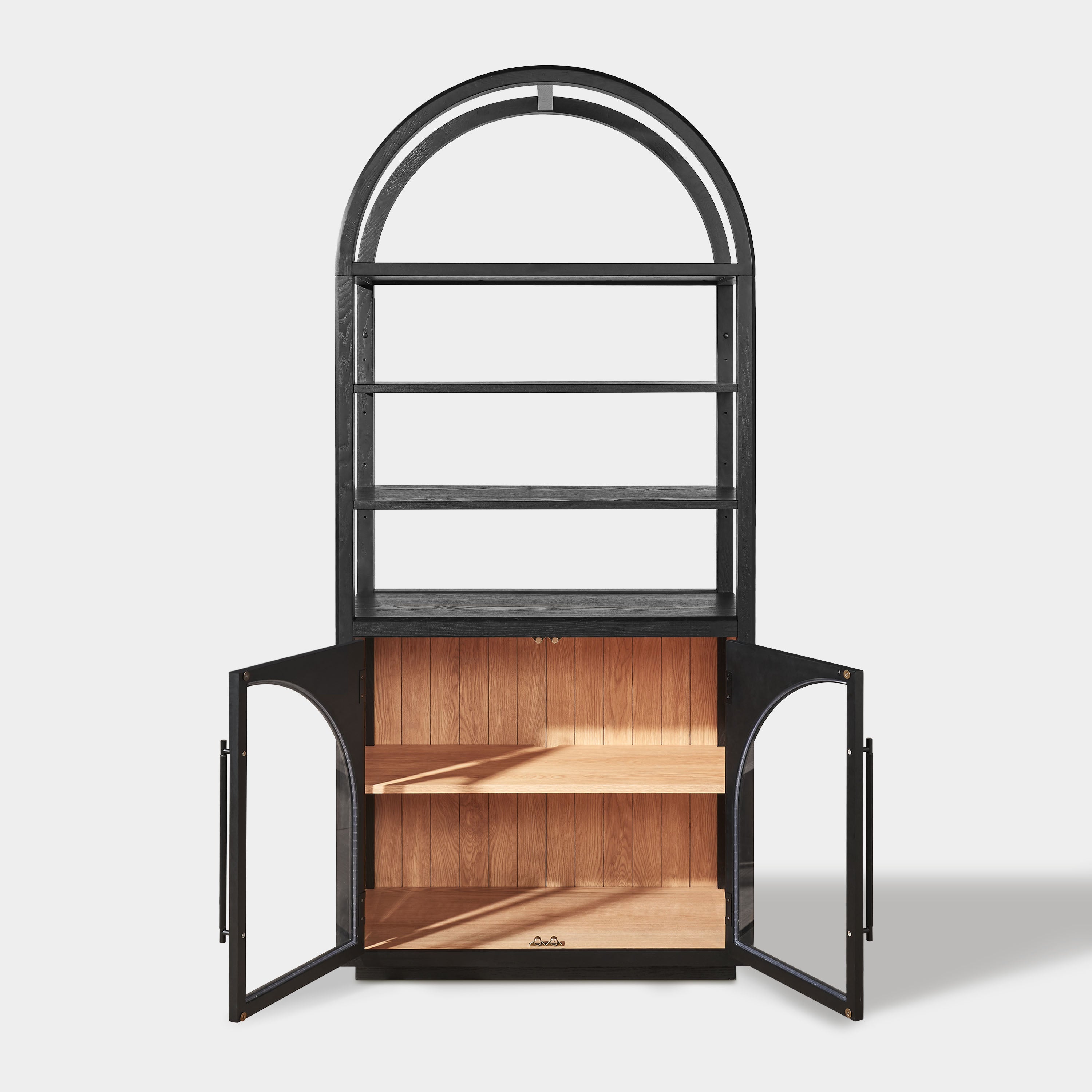 Alvar Arched Bookcase with Cabinet