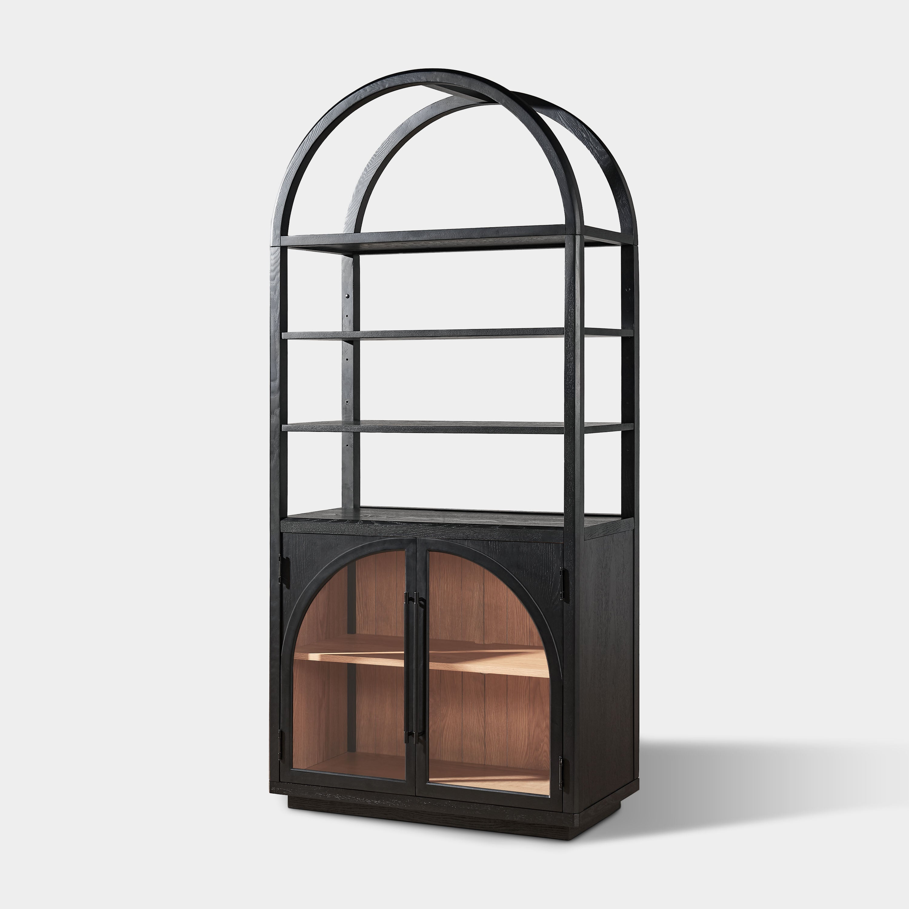 Alvar Arched Bookcase with Cabinet