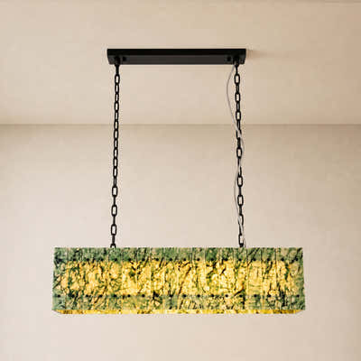Pietra Green Marble Rectangular Chandelier 48"W