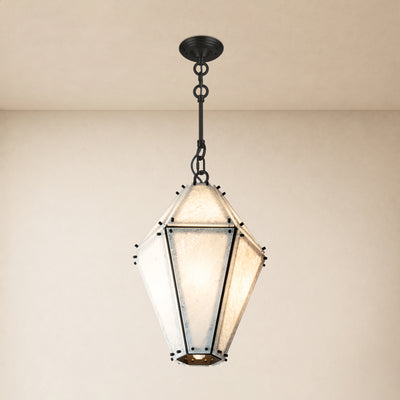 Pietra Blue Marble Lantern Pendant 13.7"D