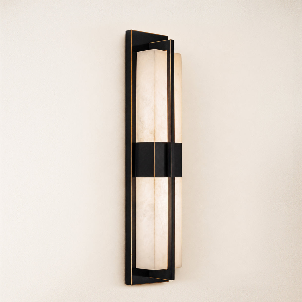 Caelum Alabaster Cuboid Wall Sconce