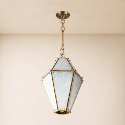 Pietra Blue Marble Lantern Pendant 13.7"D