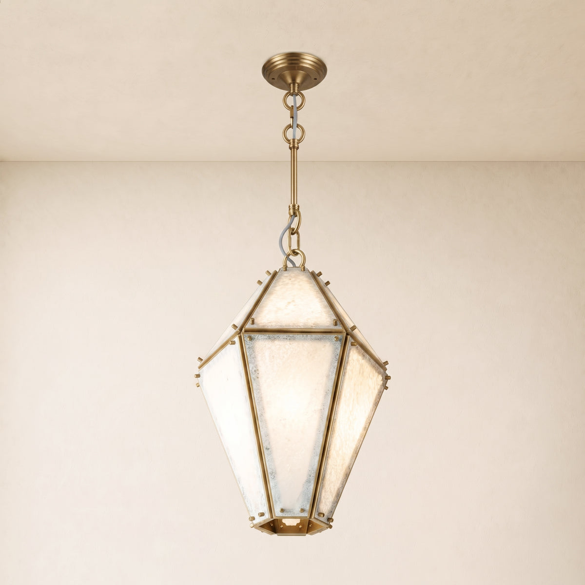 Pietra Blue Marble Lantern Pendant 13.7"D