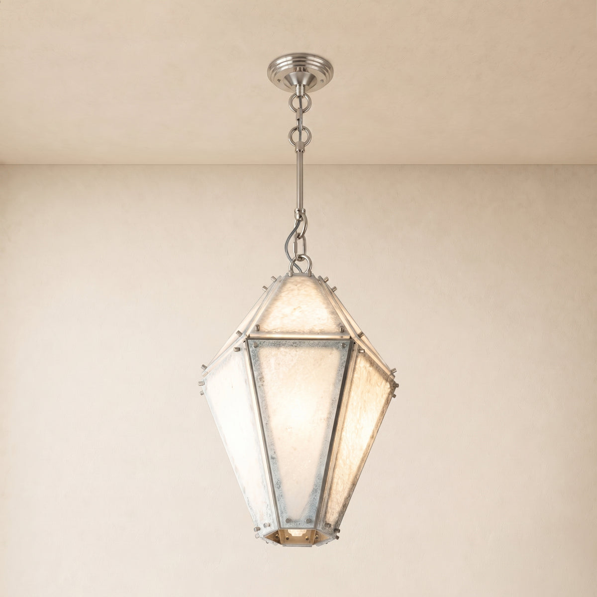 Pietra Blue Marble Lantern Pendant 13.7"D