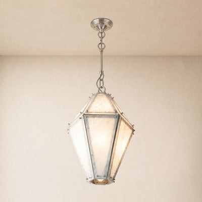 Pietra Blue Marble Lantern Pendant 13.7"D