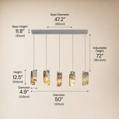 Pietra Quartzite Linear Chandelier 50"W