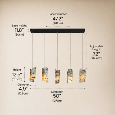 Pietra Quartzite Linear Chandelier 50"W