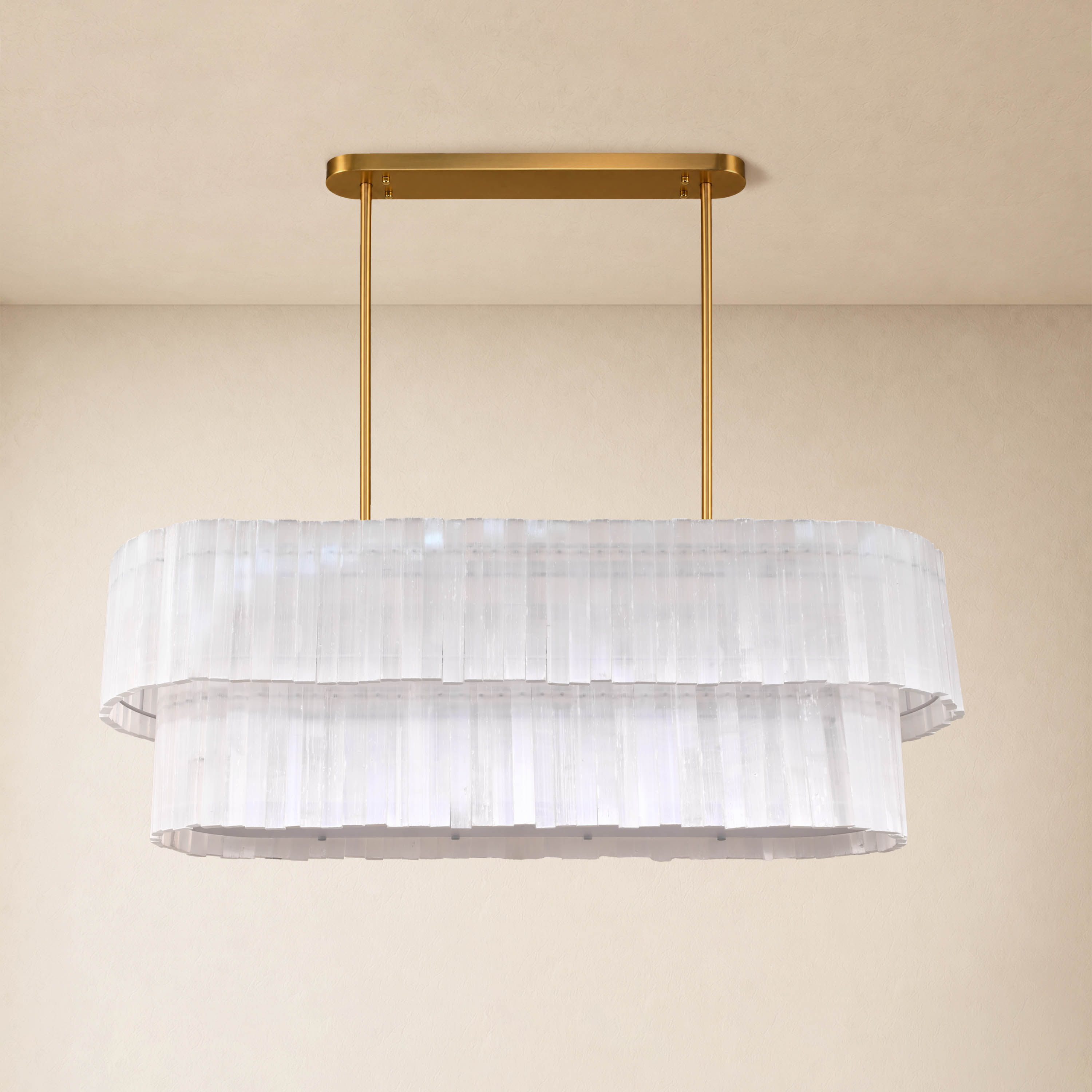 Selara Selenite Oval Chandelier 54"W